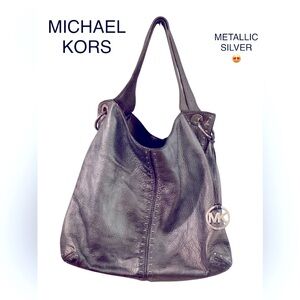 Michael Kors Metallic Silver Shoulder Bag